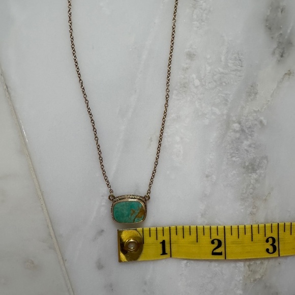 Anna Beck Medium Turquoise Cushion Necklace - Gold plated over sterling silver - Picture 5 of 6
